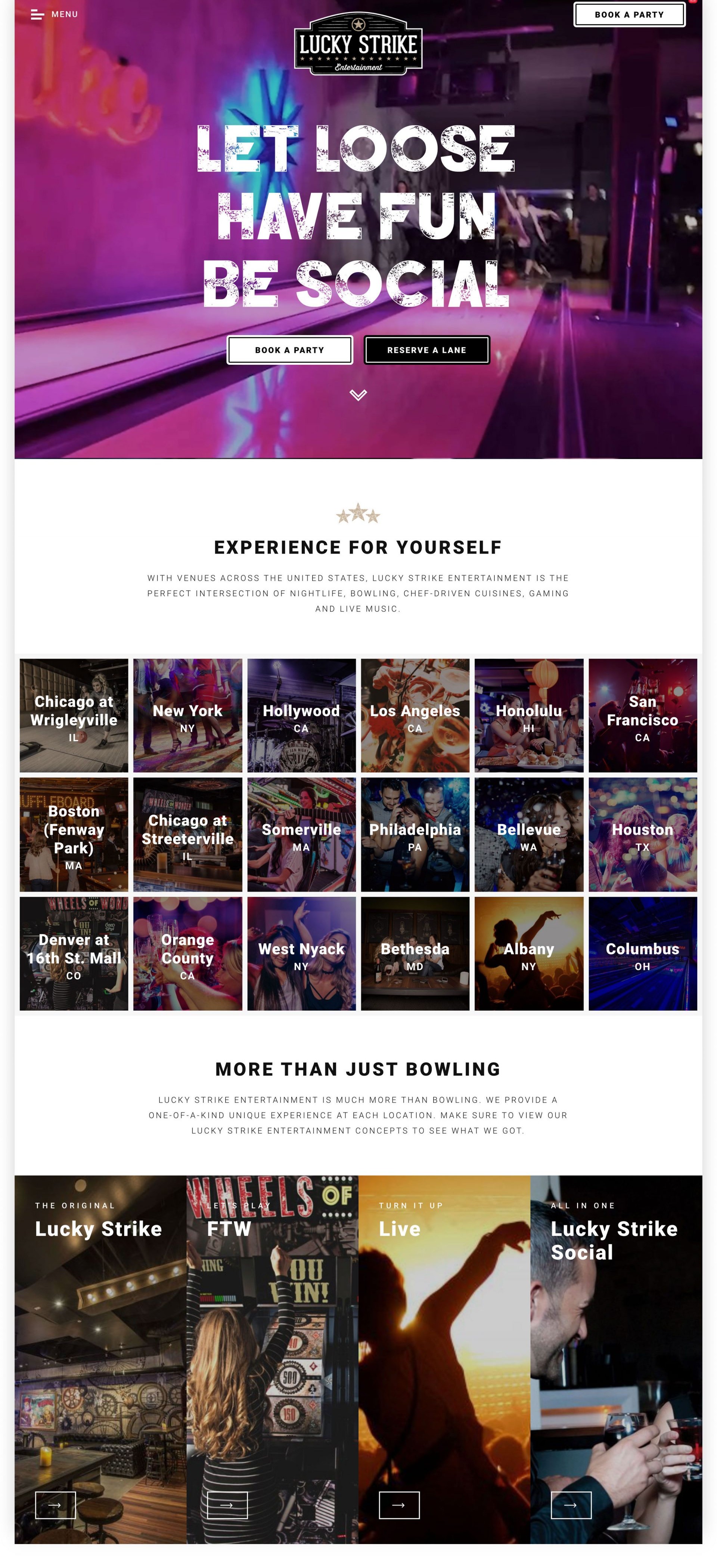 Lucky Strike website screenshot
